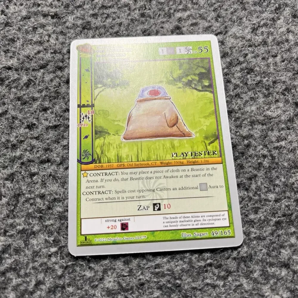 Metazoo Playtester Old Saybrooks Blockheads 1st Edition Silver Border Non Holo